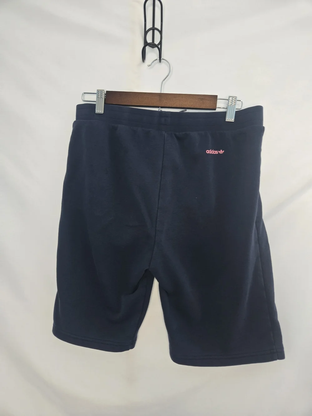 Adidas Men’s Navy Blue Casual Shorts w/ Pink Trefoil – Size S